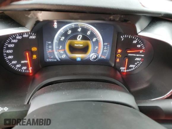 2016 Chevrolet Corvette 2LT with VIN 1G1YD2D7XG5117049, listed as a Copart auction lot 69628113 with 57,313 mi miles. Bid and sale history available at carsss.com. Image 9.