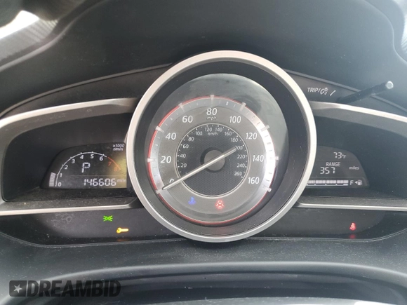 2014 Mazda 3 i Grand Touring with VIN JM1BM1M79E1142889, listed as a Copart auction lot 53263345 with 146,606 mi miles and Salvage Title. Bid and sale history available at DreamBid. Image 9.