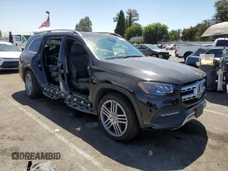 2022 Mercedes-Benz GLS 450 with VIN 4JGFF5KE4NA596127, listed as a Copart auction lot 67407434 with 44,336 mi miles and Salvage Title. Bid and sale history available at DreamBid. Image 4.