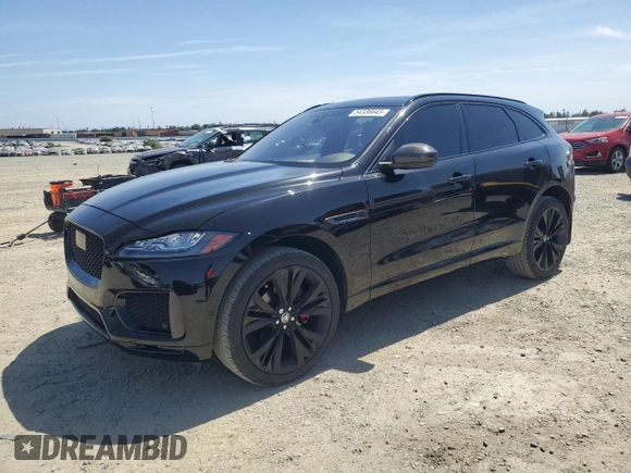 2019 Jaguar F-Pace S with VIN SADCM2FV1KA395386, listed as a Copart auction lot 54336645 with 43,020 mi miles and Salvage Title. Bid and sale history available at DreamBid. Image 1.