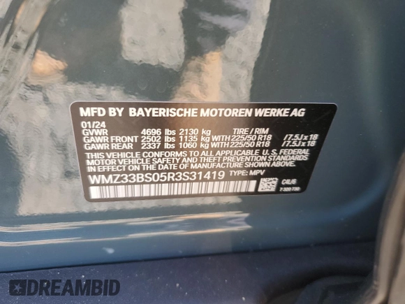 2024 MINI Countryman John Cooper Works with VIN WMZ33BS05R3S31419, listed as a Copart auction lot 71028224 with 1,657 mi miles and Salvage title. Bid and sale history available at DreamBid. Image 12.