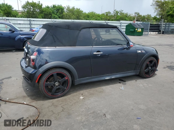 2007 MINI Convertible S with VIN WMWRH33597TJ43818, listed as a Copart auction lot 64623075 with 104,889 mi miles and Clean title. Bid and sale history available at DreamBid. Image 3.