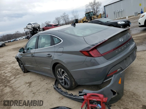 2022 Hyundai Sonata Hybrid Blue with VIN KMHL24JJ2NA037604, listed as a Copart auction lot 41190964 with 16,490 mi miles and Salvage Title. Bid and sale history available at carsss.com. Image 2.