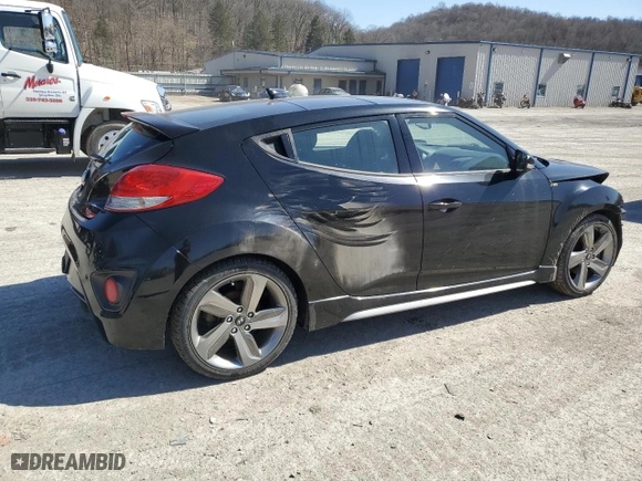2013 Hyundai Veloster Turbo w/Black Int with VIN KMHTC6AE6DU101023, listed as a Copart auction lot 49153795 with 91,356 mi miles and Salvage Title. Bid and sale history available at carsss.com. Image 3.