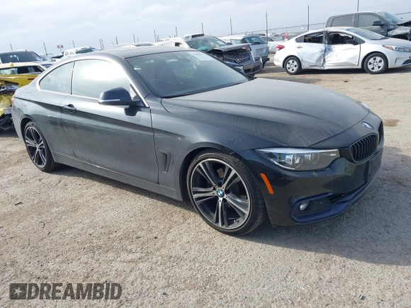 2020 BMW 4 Series 430i with VIN WBA4W3C00LAG91526, listed as a IAAI auction lot 41283679 with 46,597 mi miles. Bid and sale history available at carsss.com. Image 1.