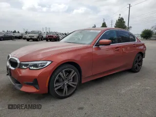 2021 BMW 3 Series 330i with VIN 3MW5R1J05M8B52607, listed as a Copart auction lot 66006385 with 43,026 mi miles and Salvage title. Bid and sale history available at DreamBid. Image 1.