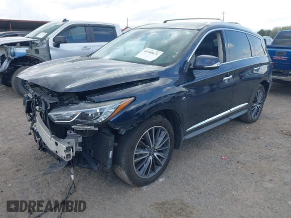 2017 Infiniti QX60 with VIN 5N1DL0MM3HC504232, listed as a IAAI auction lot 41940671 with 156,488 mi miles and . Bid and sale history available at DreamBid. Image 2.