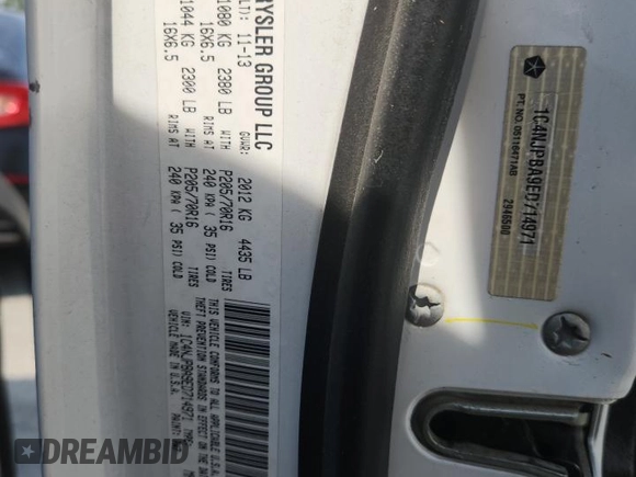 2014 Jeep Patriot Sport with VIN 1C4NJPBA9ED714971, listed as a Copart auction lot 63425455 with 117,406 mi miles and Clean title. Bid and sale history available at DreamBid. Image 13.