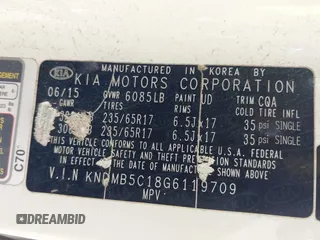 2016 Kia Sedona LX with VIN KNDMB5C18G6119709, listed as a IAAI auction lot 41814349 with 132,329 mi miles. Bid and sale history available at carsss.com. Image 9.