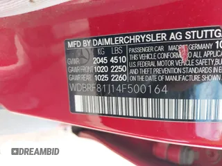 2004 Mercedes-Benz C 240 с VIN WDBRF81J14F500164, выставлен на аукционе IAAI как лот 42070222 с пробегом 187 420 миль миль и . История ставок и продаж доступна на DreamBid. Изображение 9.