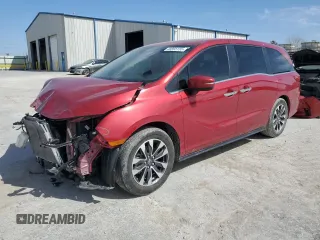 2023 Honda Odyssey EX-L with VIN 5FNRL6H62PB013130, listed as a Copart auction lot 48865155 with 45,152 mi miles and Salvage Title. Bid and sale history available at carsss.com. Image 1.