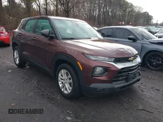 2022 Chevrolet TrailBlazer LS with VIN KL79MNSLXNB014139, listed as a IAAI auction lot 41475698 with 52,262 mi miles. Bid and sale history available at carsss.com. Image 1.