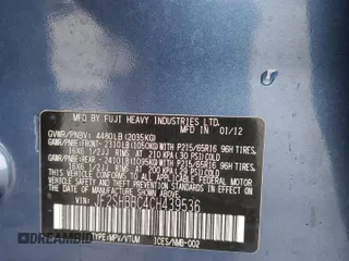2012 Subaru Forester X with VIN JF2SHBBC4CH439536, listed as a Copart auction lot 54670225 with 63,714 mi miles and Salvage Title. Bid and sale history available at DreamBid. Image 13.