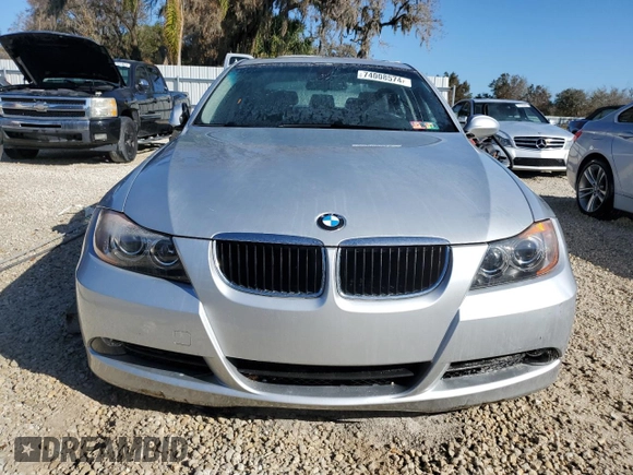 2006 BMW 3 Series 325i with VIN WBAVB13556KX41784, listed as a Copart auction lot 74008574 with 0 mi miles and Salvage Title. Bid and sale history available at carsss.com. Image 5.