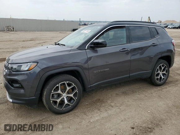 2024 Jeep Compass Limited с VIN 3C4NJDCN4RT151330, выставлен на аукционе Copart как лот 60017145 с пробегом 19 168 миль миль и Списание • Salvage title. История ставок и продаж доступна на DreamBid. Изображение 1.