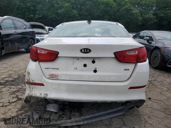 2015 Kia Optima LX with VIN KNAGM4A70F5660912, listed as a Copart auction lot 60232795 with 113,876 mi miles and Salvage title. Bid and sale history available at DreamBid. Image 6.