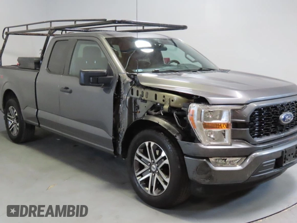 2021 Ford F-150 XL with VIN 1FTEX1CP3MKD17894, listed as a Copart auction lot 56984235 with 86,745 mi miles and Salvage title. Bid and sale history available at DreamBid. Image 1.