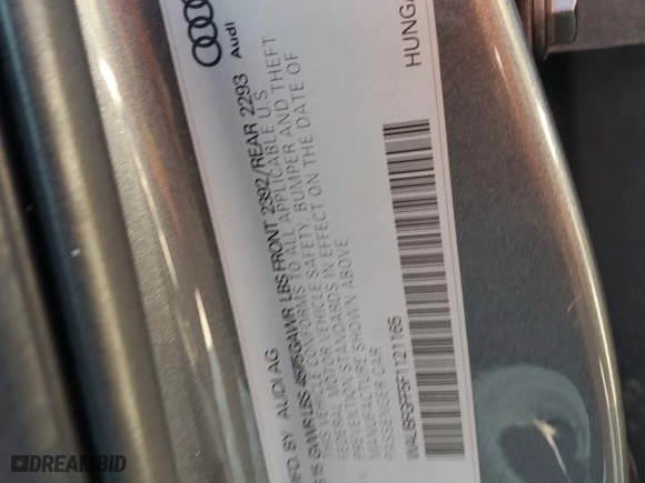 2015 Audi S3 2.0T Premium Plus with VIN WAUBFGFF5F1121165, listed as a Copart auction lot 74978064 with 0 miles and Salvage Title. Bid and sale history available at carsss.com. Image 12.