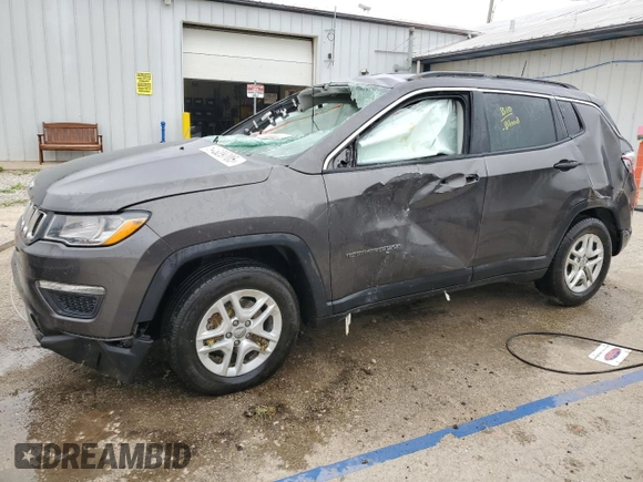 2019 Jeep Compass Sport with VIN 3C4NJCAB1KT847992, listed as a Copart auction lot 54329705 with 101,303 mi miles and Salvage title. Bid and sale history available at DreamBid. Image 1.