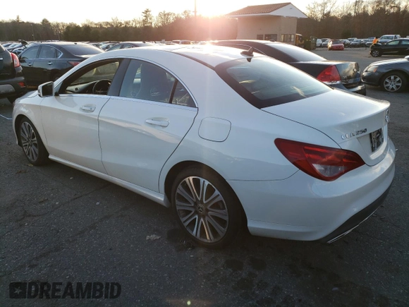 2018 Mercedes-Benz CLA 250 with VIN WDDSJ4GB6JN576724, listed as a Copart auction lot 77612493 with 40,638 mi miles and . Bid and sale history available at DreamBid. Image 2.