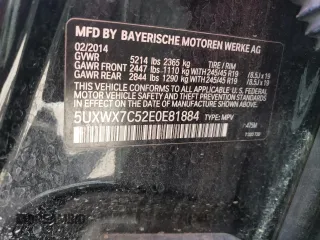 2014 BMW X3 xDrive35i with VIN 5UXWX7C52E0E81884, listed as a Copart auction lot 49905685 with 89,596 mi miles and Salvage Title. Bid and sale history available at DreamBid. Image 15.