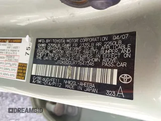 2007 Toyota Prius z VIN JTDKB20UX77647346, wystawiony jako IAAI lot #42339384 z przebiegiem 168 836 mil mil oraz . Historia ofert i sprzedaży dostępna na DreamBid. Obrazek 9.