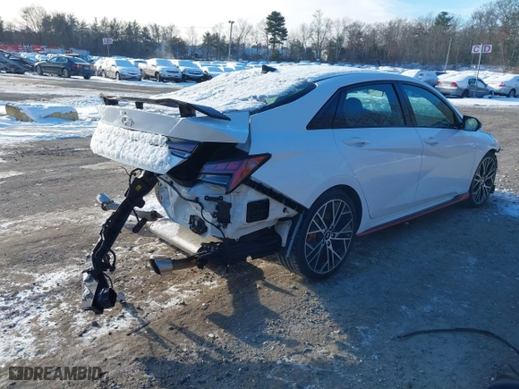 2023 Hyundai Elantra N with VIN KMHLW4AK6PU011540, listed as a IAAI auction lot 41362380 with 18,538 mi miles. Bid and sale history available at carsss.com. Image 4.
