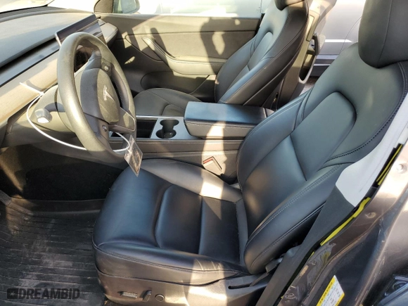 2021 Tesla Model Y Long Range with VIN 5YJYGAEE5MF211422, listed as a Copart auction lot 50157885 with 43,415 mi miles and Salvage Title. Bid and sale history available at carsss.com. Image 7.