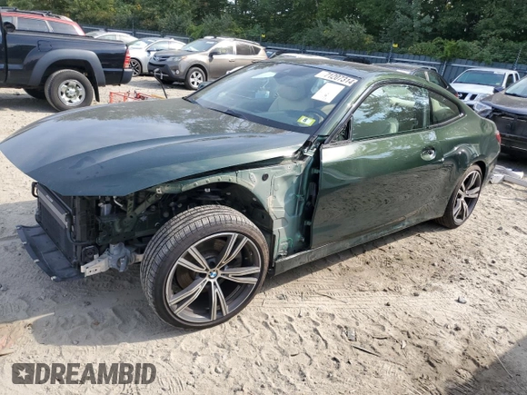 2021 BMW 4 Series 430i xDrive with VIN WBA73AP01MCG39963, listed as a Copart auction lot 71207314 with 58,983 mi miles and Salvage Title. Bid and sale history available at carsss.com. Image 1.
