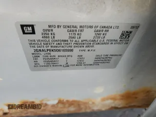2013 Chevrolet Equinox LT z VIN 2GNALPEK5D6165996, wystawiony jako Copart lot #55729745 z przebiegiem 226 872 mil mil oraz Szkoda całkowita • Salvage title. Historia ofert i sprzedaży dostępna na DreamBid. Obrazek 13.