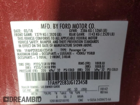 2018 Ford Taurus SEL with VIN 1FAHP2E83JG123458, listed as a Copart auction lot 52345805 with 67,248 mi miles and Salvage Title. Bid and sale history available at carsss.com. Image 12.