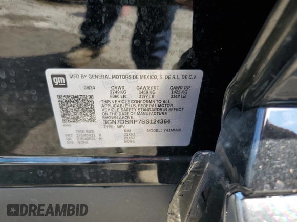 2025 Chevrolet Equinox EV RS z VIN 3GN7DSRP7SS124364, wystawiony jako Copart lot #53057455 z przebiegiem 4624 mil mil oraz Szkoda całkowita • Salvage title. Historia ofert i sprzedaży dostępna na DreamBid. Obrazek 13.