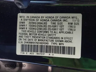 2014 Honda CR-V EX-L with VIN 2HKRM4H76EH624349, listed as a IAAI auction lot 41876155 with 191,977 mi miles. Bid and sale history available at carsss.com. Image 9.