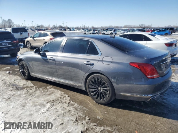 2017 Genesis G90 5.0L Ultimate with VIN KMHG54JH0HU023614, listed as a Copart auction lot 46074205 with 83,591 mi miles and Salvage Title. Bid and sale history available at carsss.com. Image 2.