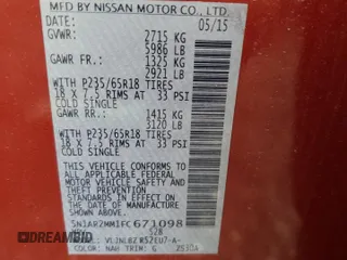 2015 Nissan Pathfinder S with VIN 5N1AR2MM1FC671098, listed as a Copart auction lot 64360135 with 140,060 mi miles and Salvage title. Bid and sale history available at DreamBid. Image 13.