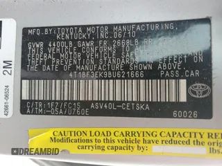 2011 Toyota Camry LE with VIN 4T1BF3EK9BU621666, listed as a Copart auction lot 48752815 with 270,514 mi miles and Salvage Title. Bid and sale history available at carsss.com. Image 12.
