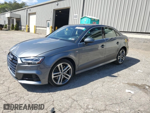 2019 Audi A3 Sedan S line Premium Plus with VIN WAUJEGFF8KA111819, listed as a Copart auction lot 72452224 with 56,198 mi miles and Salvage Title. Bid and sale history available at carsss.com. Image 1.