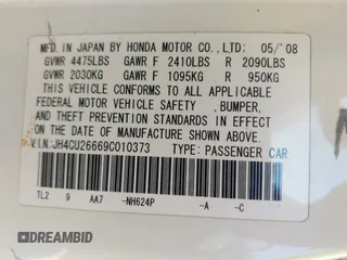 2009 Acura TSX with VIN JH4CU26669C010373, listed as a IAAI auction lot 42621819 with Not provided miles and . Bid and sale history available at DreamBid. Image 9.