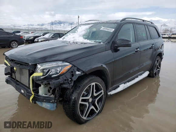 2017 Mercedes-Benz GLS with VIN 4JGDF7DE3HA899243, listed as a Copart auction lot 46994633 with 61,894 mi miles. Bid and sale history available at carsss.com. Image 1.