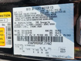 2016 Ford Fusion SE with VIN 3FA6P0HDXGR277462, listed as a Copart auction lot 63275485 with 92,627 mi miles and Salvage title. Bid and sale history available at DreamBid. Image 12.