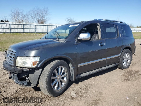 2008 Infiniti QX56 with VIN 5N3AA08D58N907367, listed as a Copart auction lot 47493095 with Not provided miles and Salvage title. Bid and sale history available at DreamBid. Image 1.