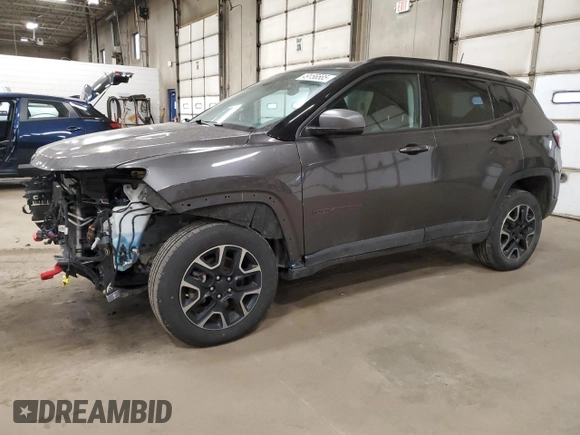 2019 Jeep Compass Trailhawk with VIN 3C4NJDDB1KT618892, listed as a Copart auction lot 49156585 with 93,842 mi miles and Salvage Title. Bid and sale history available at carsss.com. Image 1.
