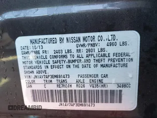2014 Infiniti Q50 Hybrid Sport with VIN JN1AV7AP3EM691473, listed as a IAAI auction lot 41348911 with 128,851 mi miles and . Bid and sale history available at DreamBid. Image 9.