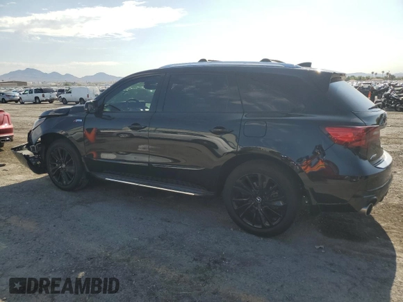 2019 Acura MDX Technology with VIN 5J8YD4H05KL011873, listed as a Copart auction lot 60115525 with 47,025 mi miles and Salvage title. Bid and sale history available at DreamBid. Image 2.