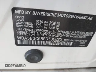 2014 BMW 5 Series 535i xDrive with VIN WBA5B3C58ED530822, listed as a IAAI auction lot 42561366 with 137,880 mi miles and . Bid and sale history available at DreamBid. Image 9.