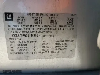 2016 Chevrolet Colorado 2WD LT with VIN 1GCGSCE39G1113298, listed as a Copart auction lot 48376775 with 121,236 mi miles and Salvage Title. Bid and sale history available at carsss.com. Image 13.
