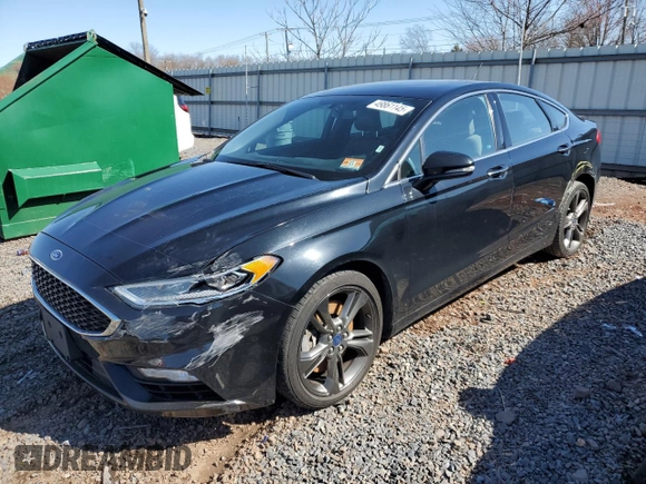 2017 Ford Fusion Sport with VIN 3FA6P0VP2HR249333, listed as a Copart auction lot 49861145 with 77,577 mi miles and Salvage Title. Bid and sale history available at carsss.com. Image 1.