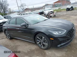 2021 Hyundai Sonata SEL Plus with VIN 5NPEJ4J21MH111126, listed as a IAAI auction lot 41833686 with 35,479 mi miles and . Bid and sale history available at DreamBid. Image 14.