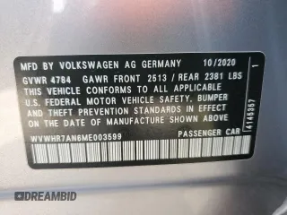 2021 Volkswagen Arteon SEL R-Line с VIN WVWHR7AN6ME003599, выставлен на аукционе Copart как лот 72803514 с пробегом 84 473 миль миль и Списание • Salvage title. История ставок и продаж доступна на DreamBid. Изображение 14.