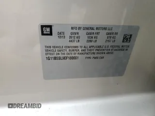 2014 Chevrolet Malibu LS with VIN 1G11B5SL9EF180661, listed as a Copart auction lot 54167525 with 234,825 mi miles and Non Repairable. Bid and sale history available at DreamBid. Image 12.